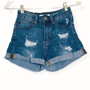 KanCan Distressed Cuffed Jean Shorts Size 24
